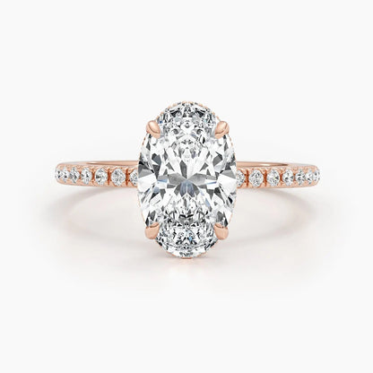 2.50 ct Oval D-VVS Pave Lab Grown Diamond Engagement Ring