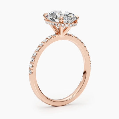 2.50 ct Oval D-VVS Pave Lab Grown Diamond Engagement Ring