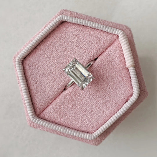 2.50 ct Emerald D- VVS Lab Grown Diamond Solitaire Engagement Ring