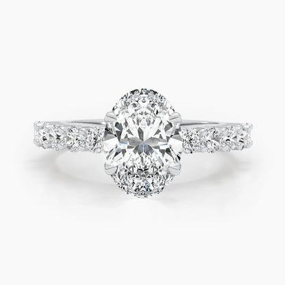 2.50 ct Oval D- VVS Lab Grown Diamond Pave Engagement Ring