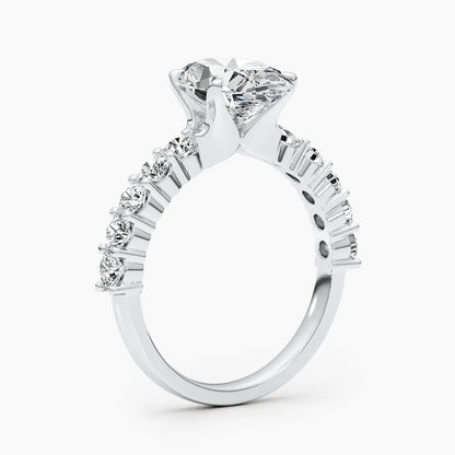 2.50 ct Oval D- VVS Lab Grown Diamond Pave Engagement Ring