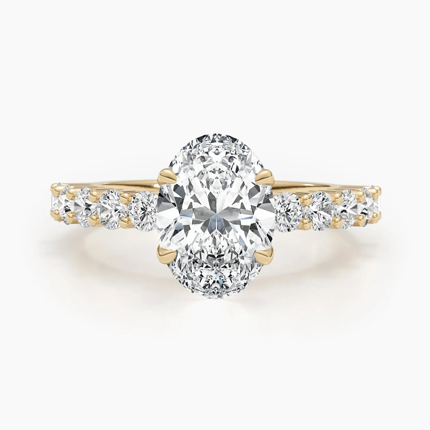 2.50 ct Oval D- VVS Lab Grown Diamond Pave Engagement Ring