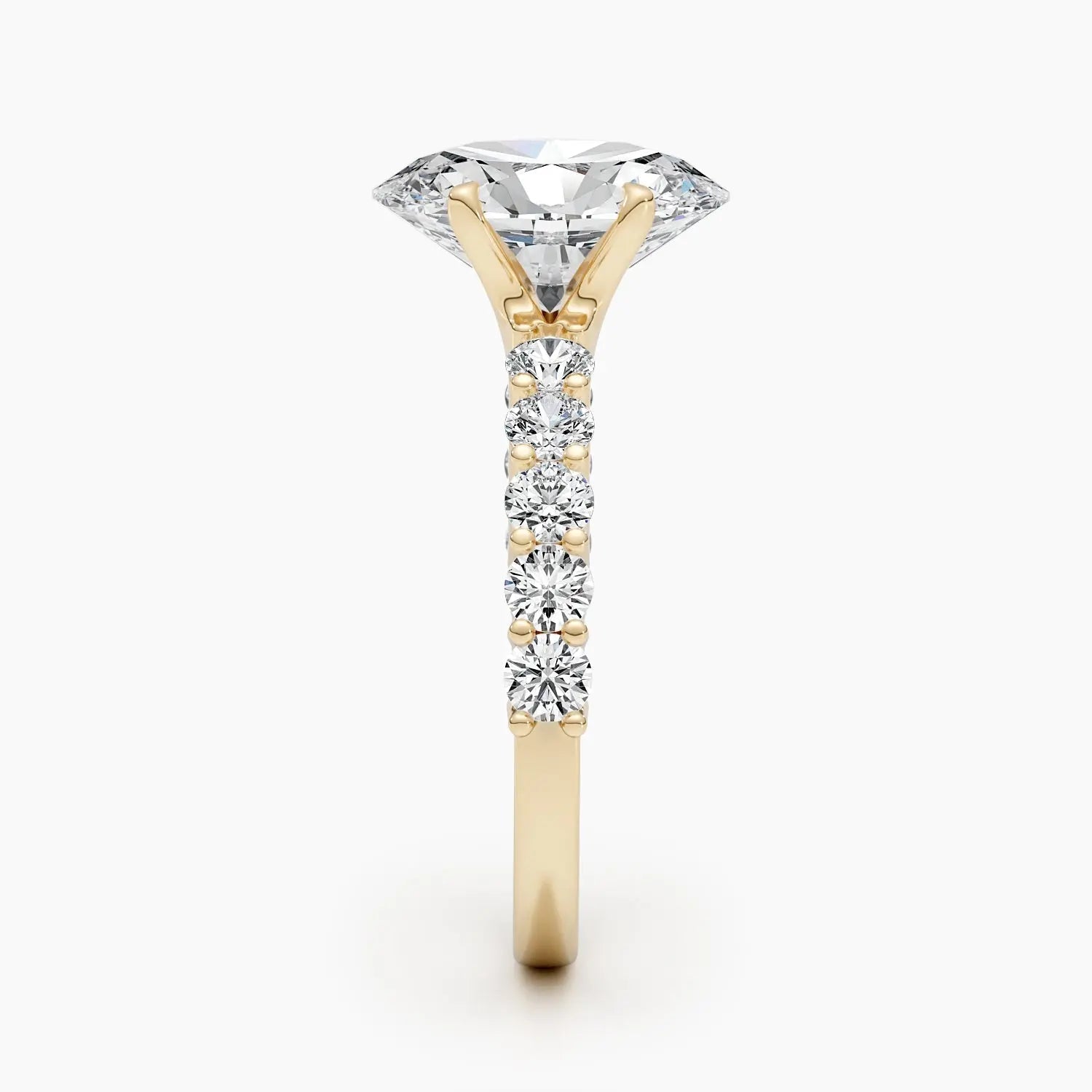 2.50 ct Oval D- VVS Lab Grown Diamond Pave Engagement Ring