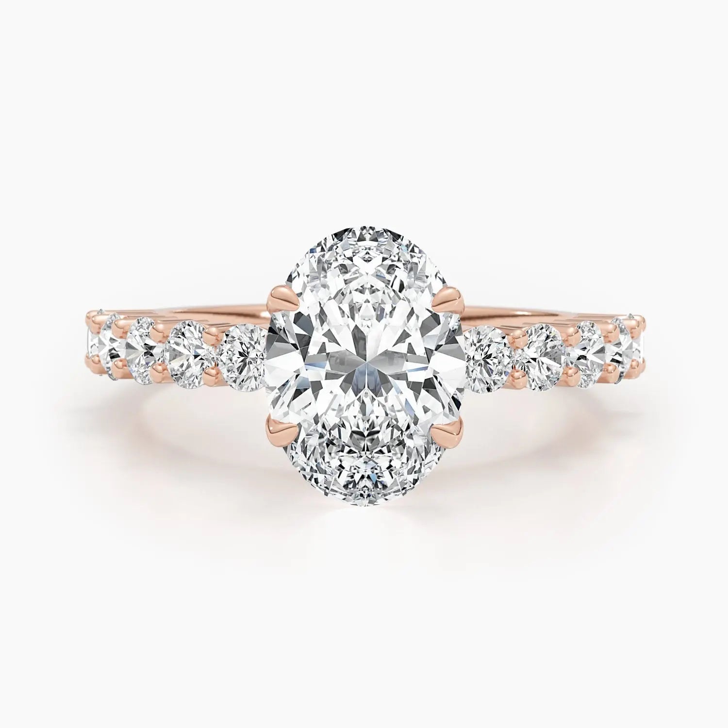2.50 ct Oval D- VVS Lab Grown Diamond Pave Engagement Ring