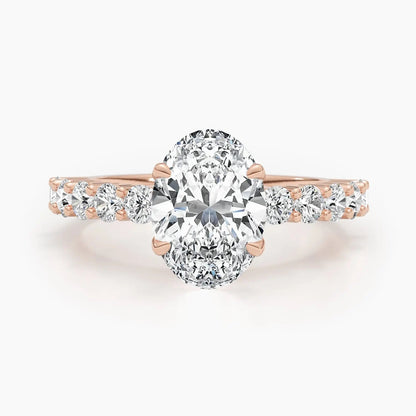 2.50 ct Oval D- VVS Lab Grown Diamond Pave Engagement Ring
