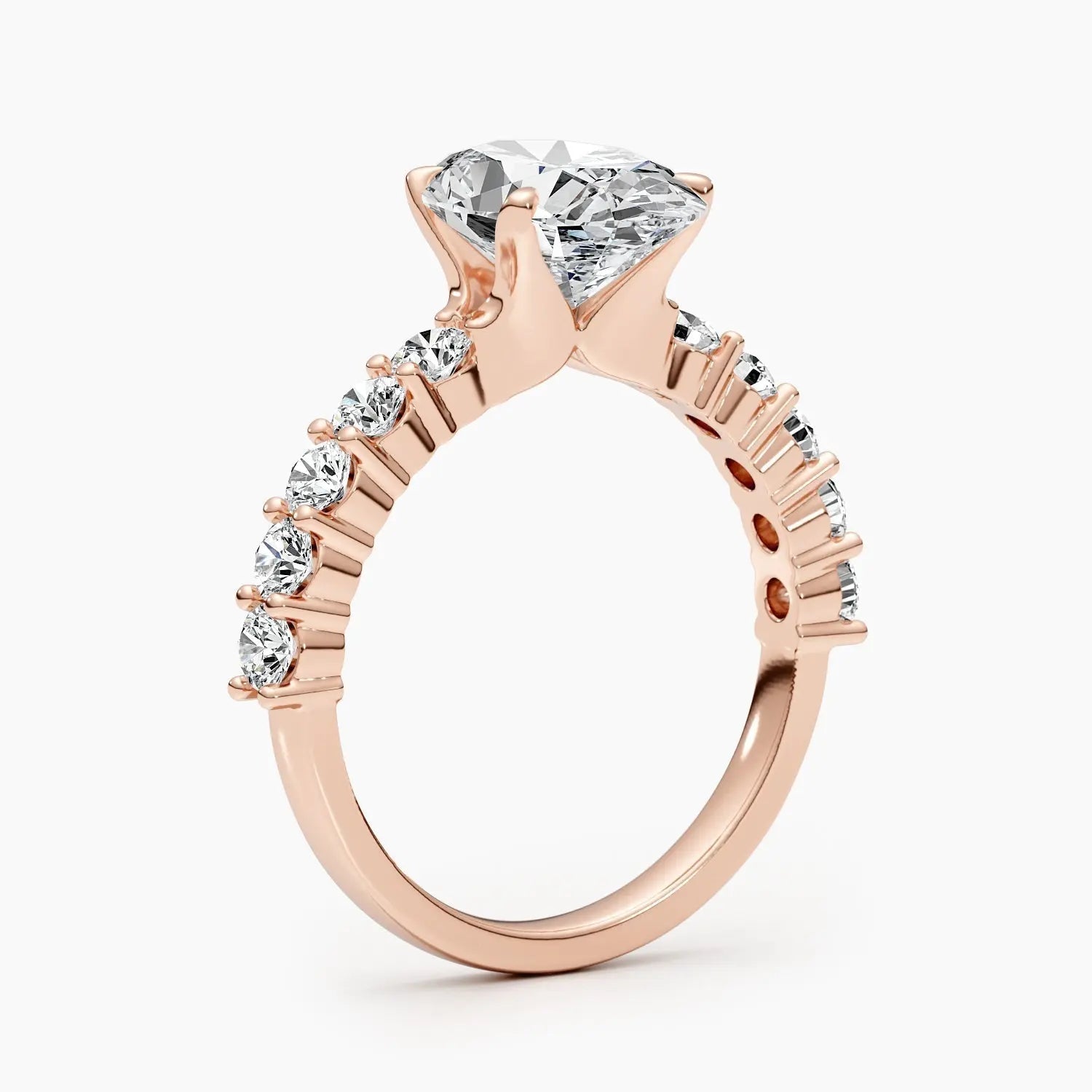 2.50 ct Oval D- VVS Lab Grown Diamond Pave Engagement Ring