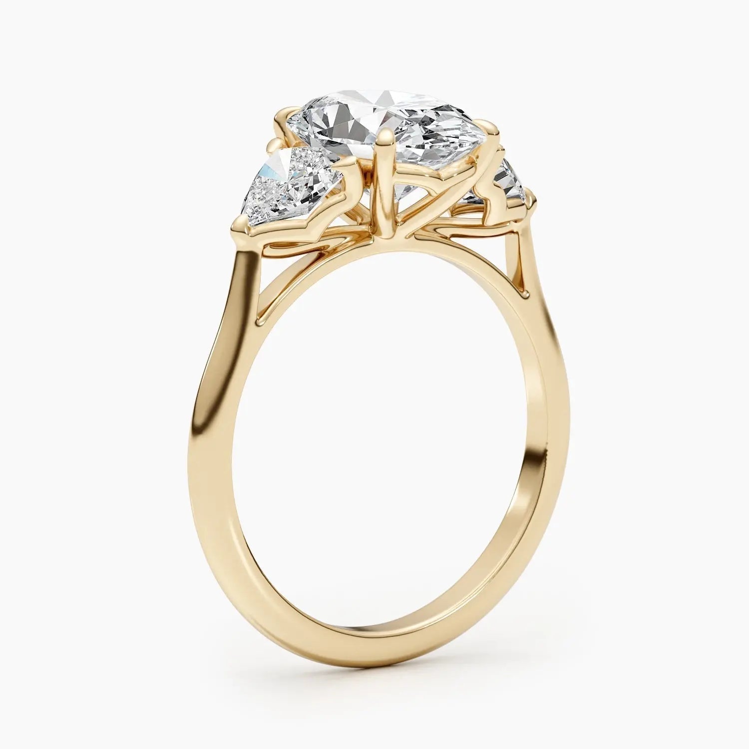 2.50 ct Oval D-VVS Three Stones Lab Grown Diamond Engagement Ring