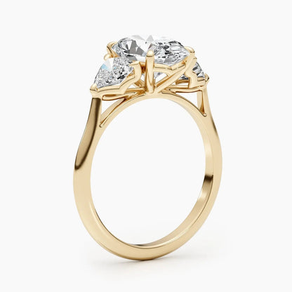 2.50 ct Oval D-VVS Three Stones Lab Grown Diamond Engagement Ring