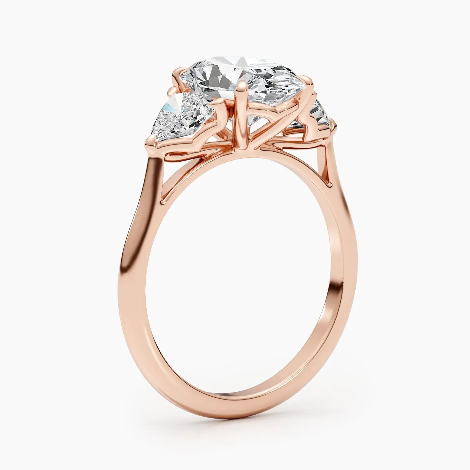2.50 ct Oval D-VVS Three Stones Lab Grown Diamond Engagement Ring