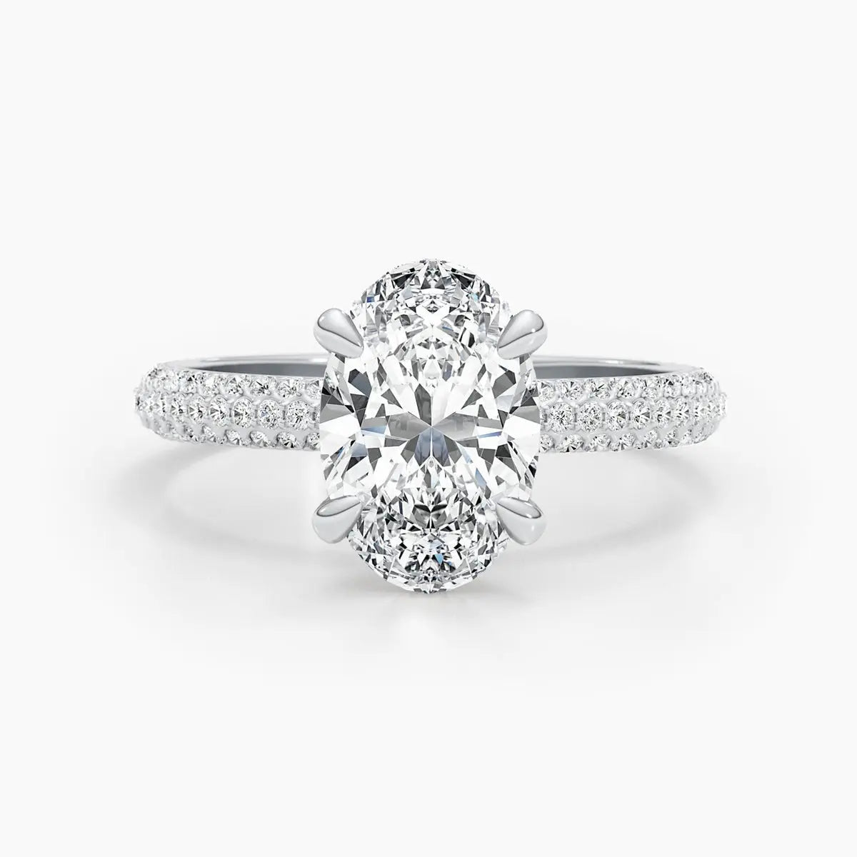 2.50 ct Oval Hidden Halo D- VVS Lab Grown Diamond Engagement Ring