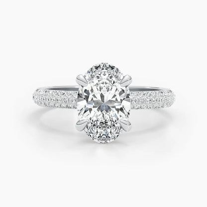 2.50 ct Oval Hidden Halo D- VVS Lab Grown Diamond Engagement Ring