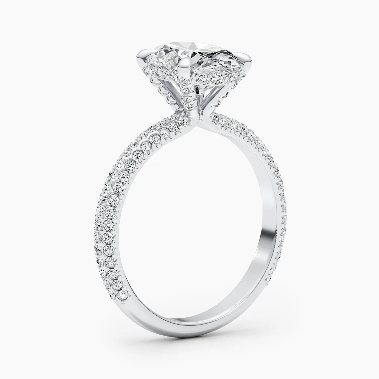 2.50 ct Oval Hidden Halo D- VVS Lab Grown Diamond Engagement Ring