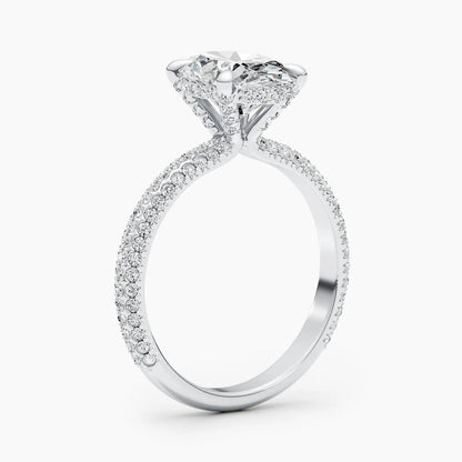 2.50 ct Oval Hidden Halo D- VVS Lab Grown Diamond Engagement Ring