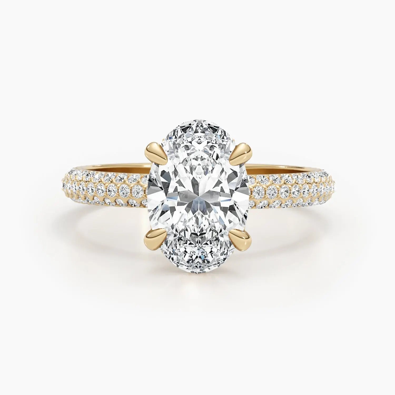 2.50 ct Oval Hidden Halo D- VVS Lab Grown Diamond Engagement Ring