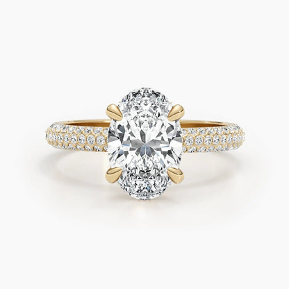 2.50 ct Oval Hidden Halo D- VVS Lab Grown Diamond Engagement Ring