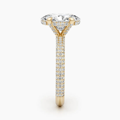 2.50 ct Oval Hidden Halo D- VVS Lab Grown Diamond Engagement Ring