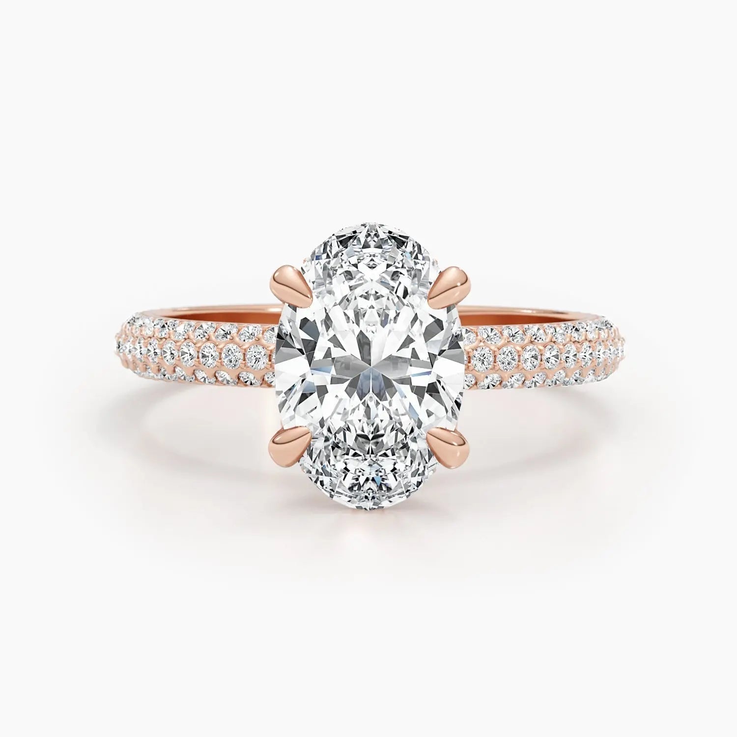 2.50 ct Oval Hidden Halo D- VVS Lab Grown Diamond Engagement Ring