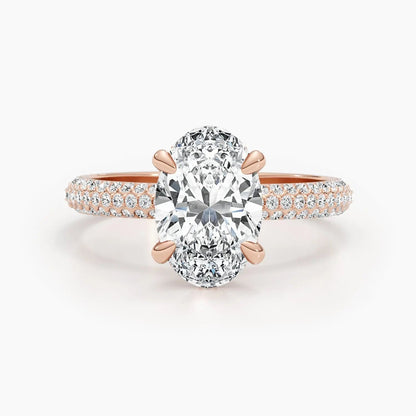 2.50 ct Oval Hidden Halo D- VVS Lab Grown Diamond Engagement Ring