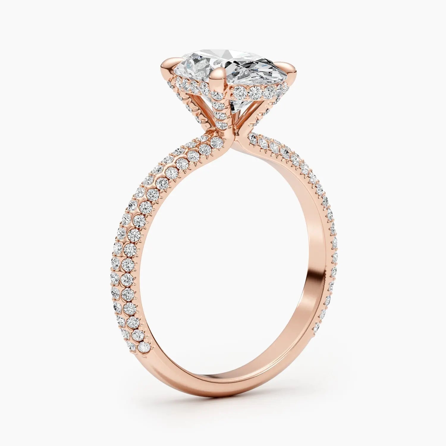 2.50 ct Oval Hidden Halo D- VVS Lab Grown Diamond Engagement Ring