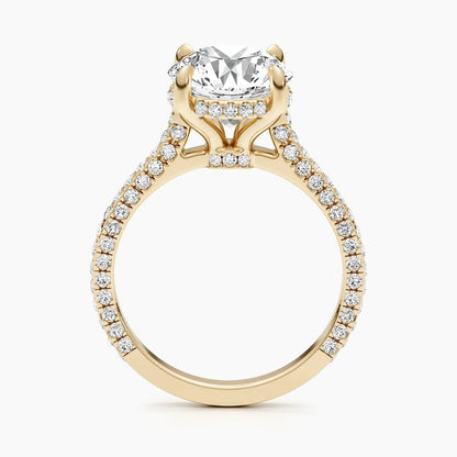 2.50 ct Round D- VVS Hidden Halo Lab Grown Diamond Pave Engagement Ring