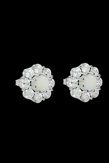 Round Pearl Moissanite VVS Diamond Women's Unique Design Earrings