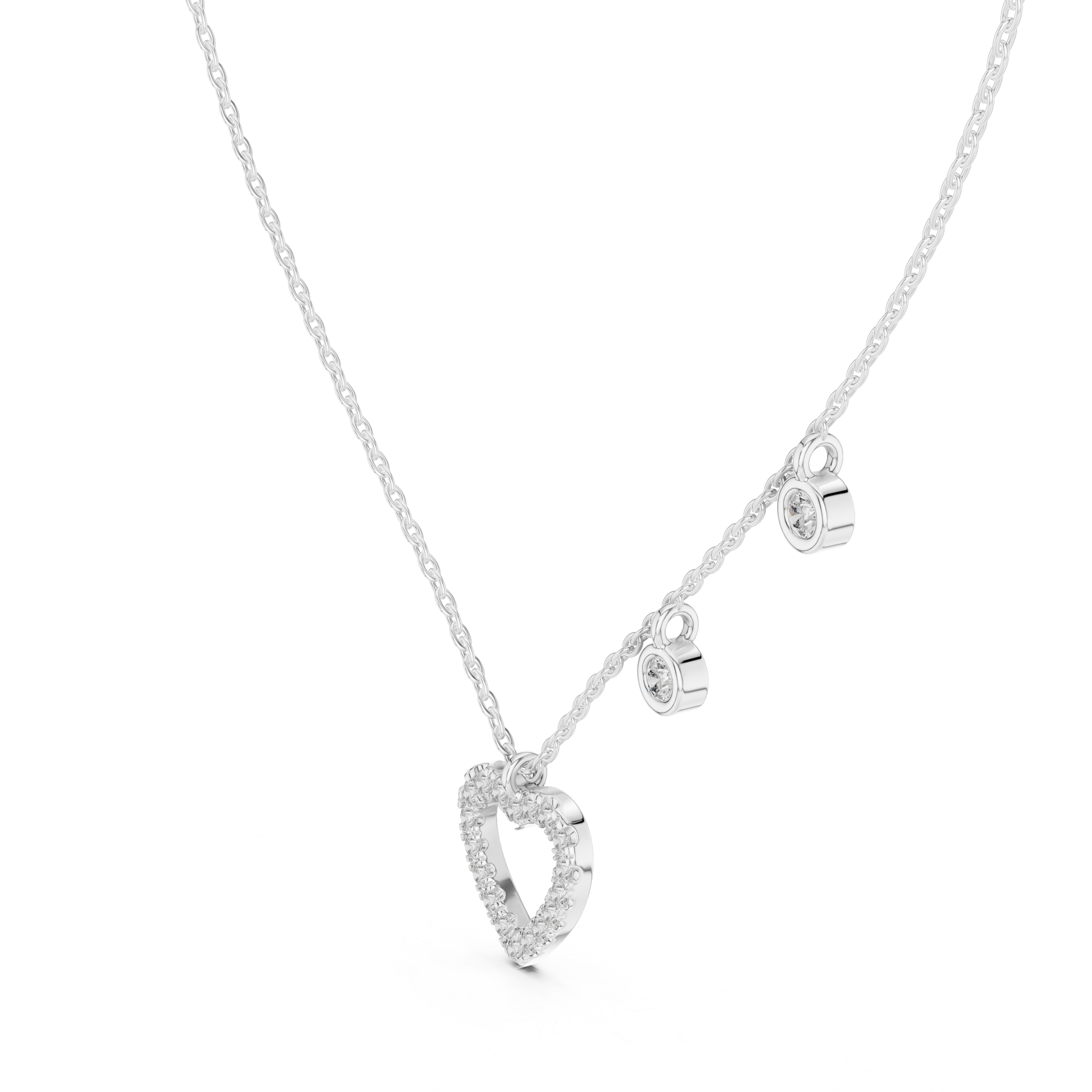 Delicate Heart-Shaped Round-Cut Lab-Grown Diamond Love Symbol Pendant