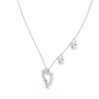 Delicate Heart-Shaped Round-Cut Lab-Grown Diamond Love Symbol Pendant
