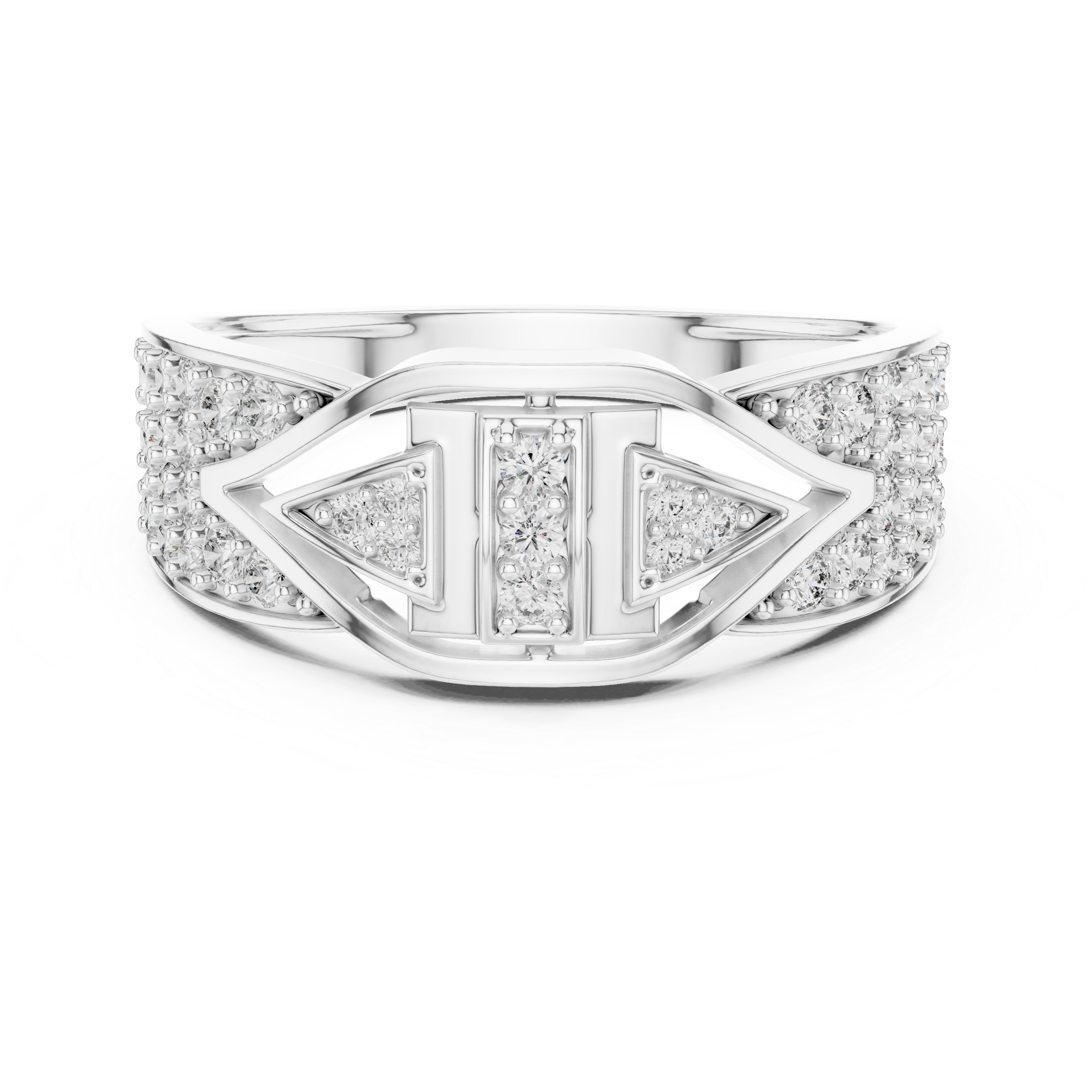 Stylish Men’s Statement Ring with Round-Cut Lab-Grown Diamonds