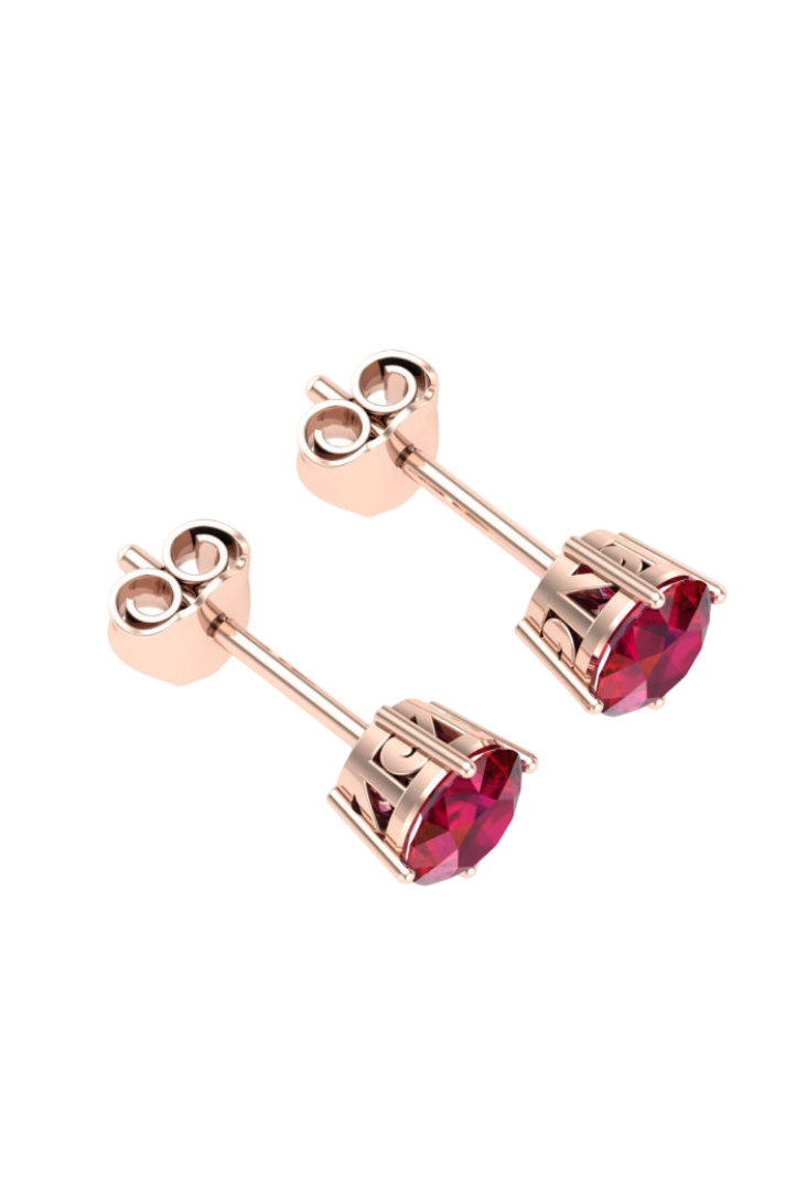 Red Round 2 CT VVS Moissanite Diamond Earrings