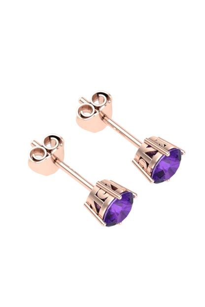 Purple 2 CT VVS Moissanite Diamond Traditional Earrings