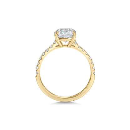 2.0 ct Cushion D- VVS Lab Grown Diamond Pave Engagement Ring