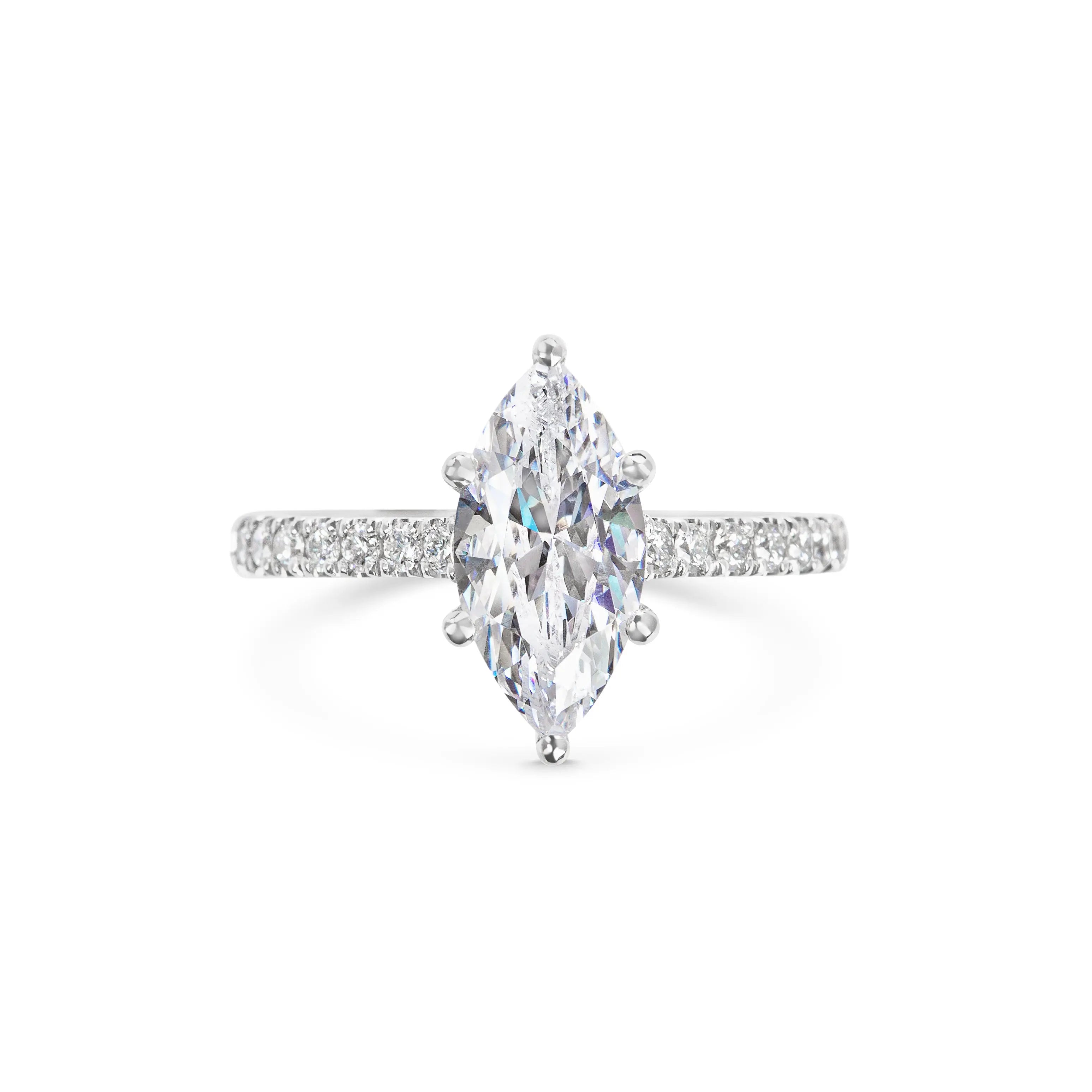 2.0 ct Marquise Cut Lab Grown Diamond Pave Engagement Ring