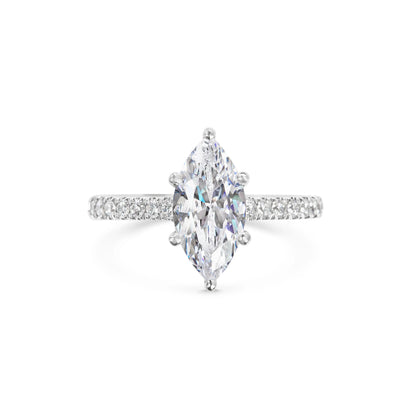 2.0 ct Marquise Cut Lab Grown Diamond Pave Engagement Ring