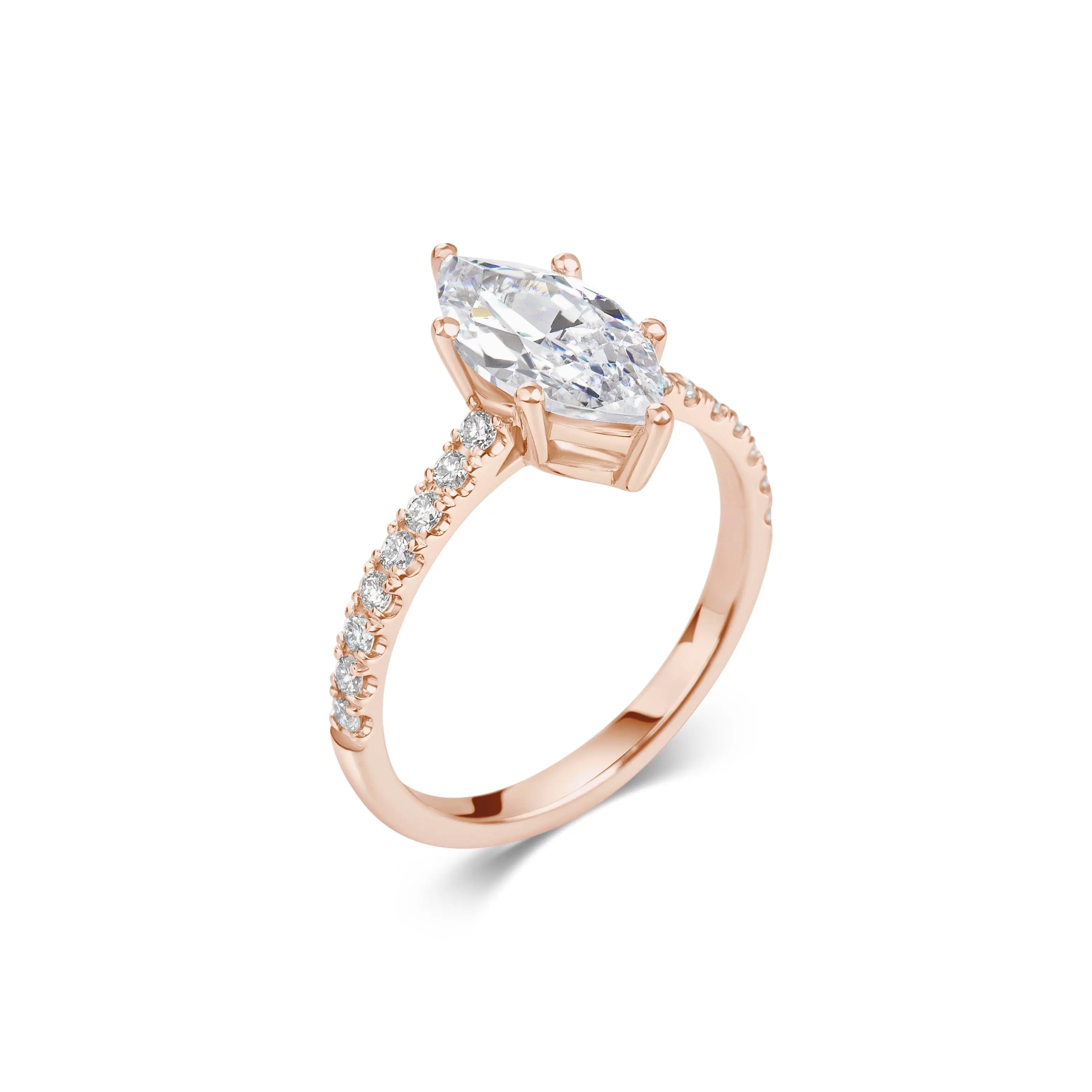 2.0 ct Marquise Cut Lab Grown Diamond Pave Engagement Ring