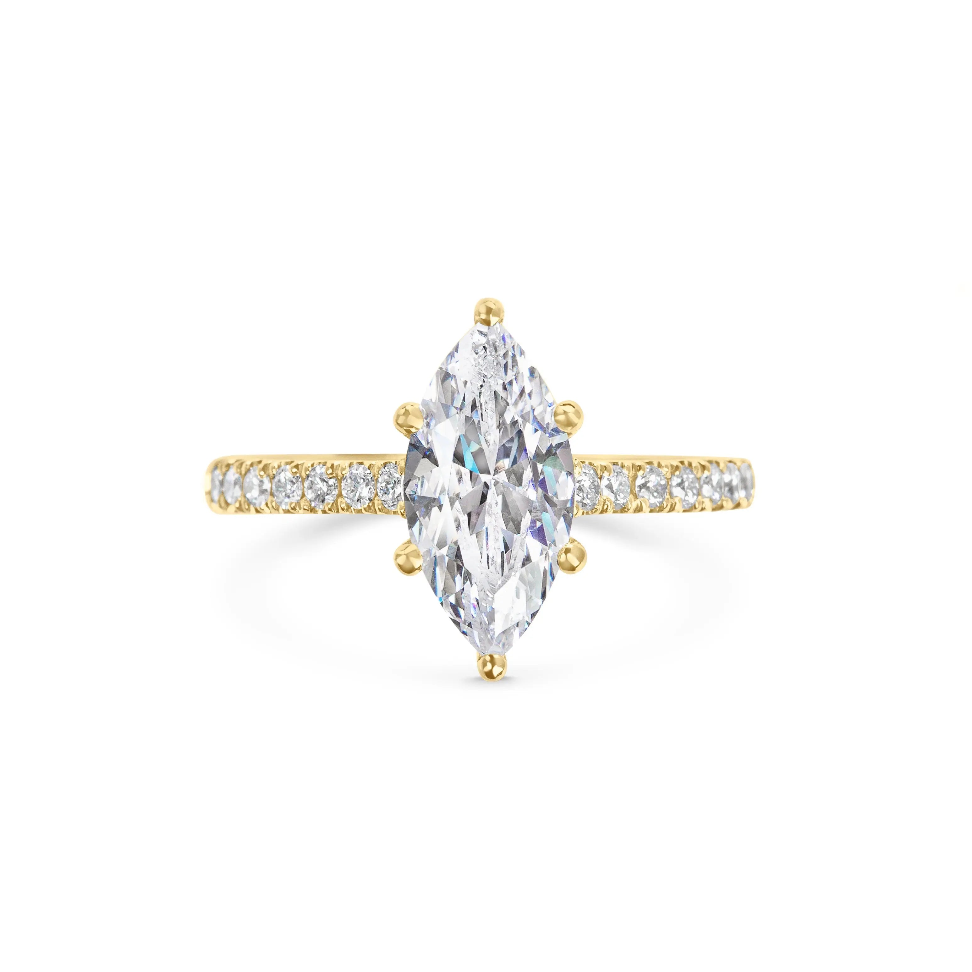 2.0 ct Marquise Cut Lab Grown Diamond Pave Engagement Ring