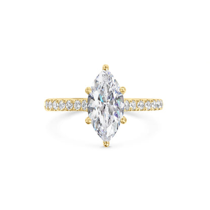 2.0 ct Marquise Cut Lab Grown Diamond Pave Engagement Ring