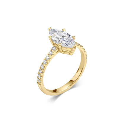 2.0 ct Marquise Cut Lab Grown Diamond Pave Engagement Ring