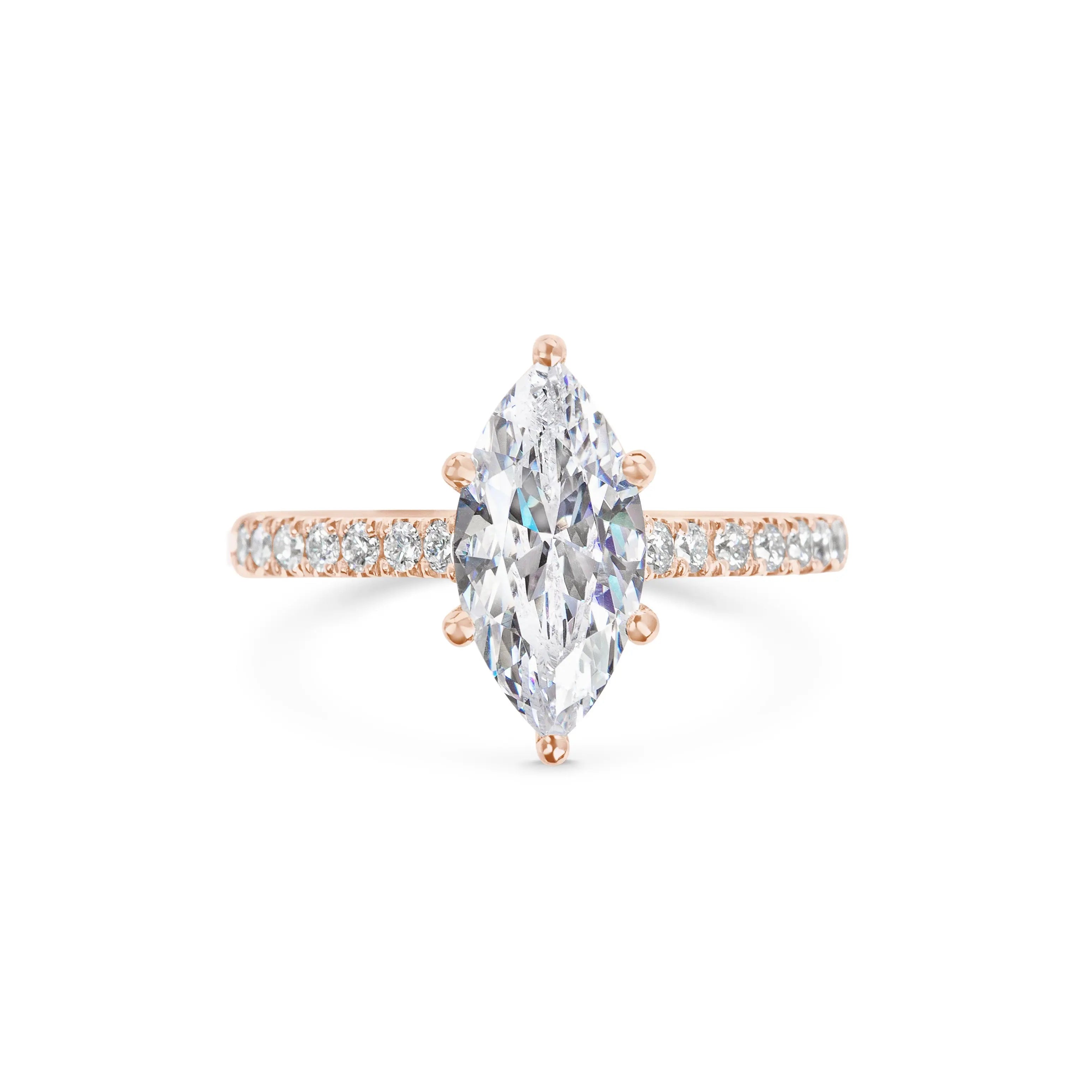 2.0 ct Marquise Cut Lab Grown Diamond Pave Engagement Ring