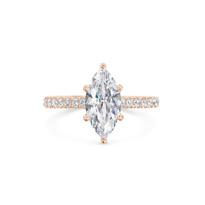2.0 ct Marquise Cut Lab Grown Diamond Pave Engagement Ring