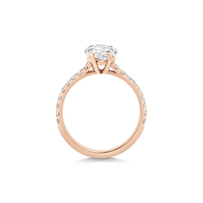 2.0 ct Pear D- VVS Lab Grown Diamond Pave Engagement Ring
