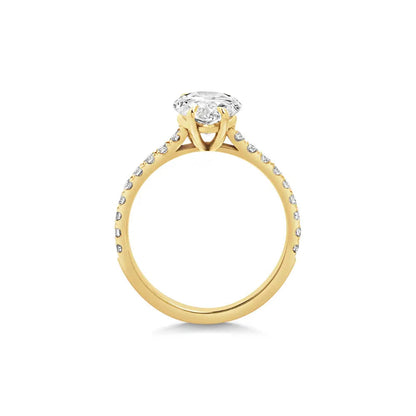 2.0 ct Pear D- VVS Lab Grown Diamond Pave Engagement Ring
