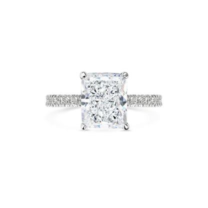 2.0 ct Radiant D-VVS Lab Grown Diamond Pave Engagement Ring