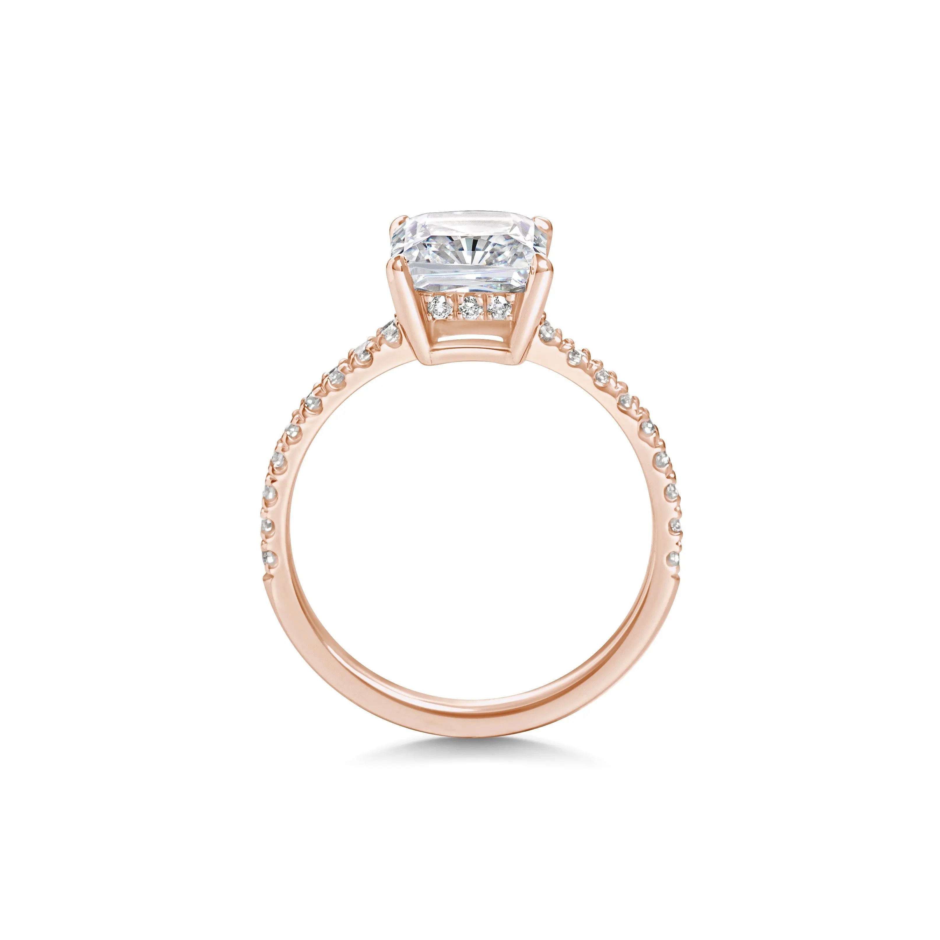 2.0 ct Radiant D-VVS Lab Grown Diamond Pave Engagement Ring