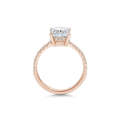 2.0 ct Radiant D-VVS Lab Grown Diamond Pave Engagement Ring