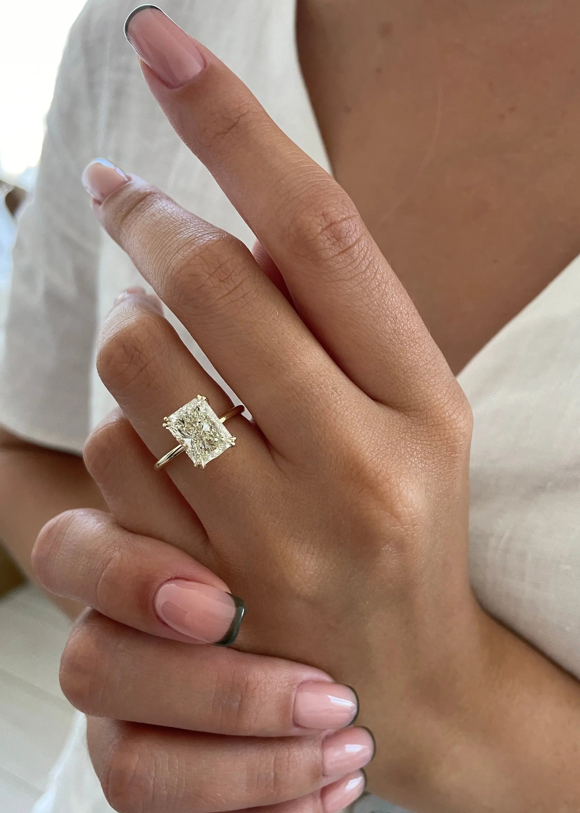 3.0 ct Radiant D-VVS Lab Grown Diamond Solitaire Engagement Ring