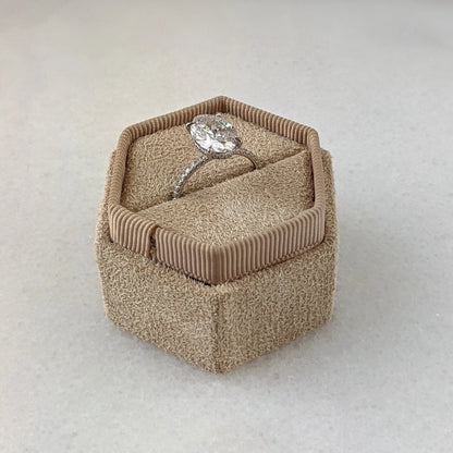 3.0 ct Oval D- VVS Lab Grown Diamond Hidden Halo Engagement Ring