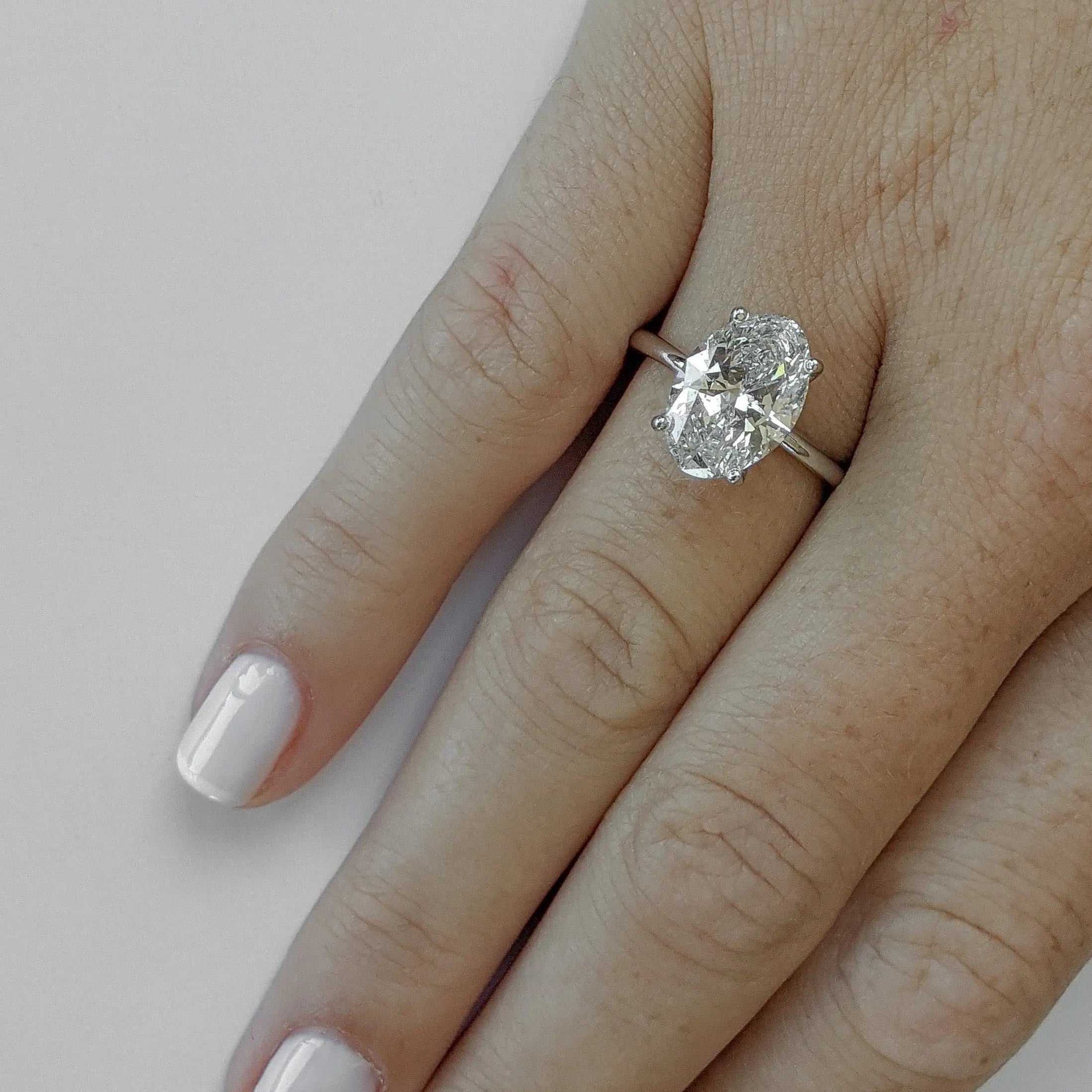 3.0 ct Oval D- VVS Lab Grown Diamond Solitaire Engagement Ring