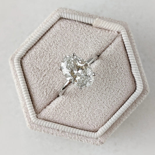 3.0 ct Oval D- VVS Lab Grown Diamond Solitaire Engagement Ring