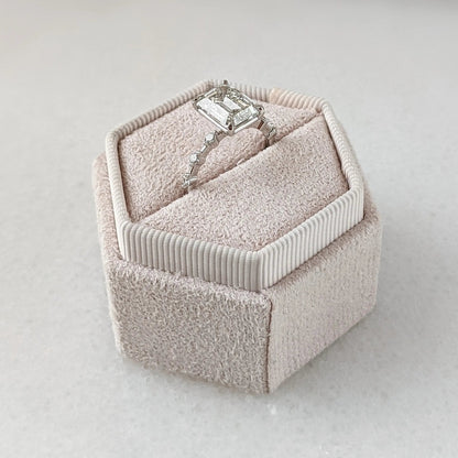 3.0 ct Emerald D- VVS Lab Grown Diamond Dainty Pave Engagement Ring