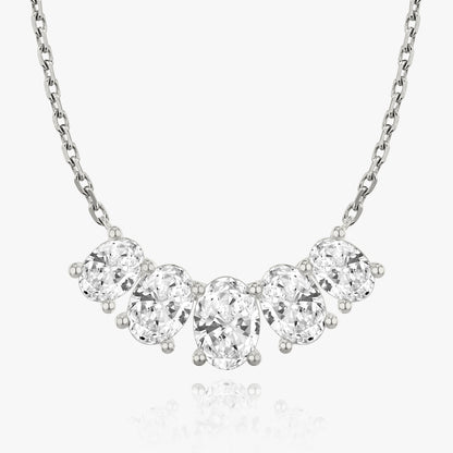3.50 CTW Oval D-VVS Lab Grown Diamond Five Stone Necklace